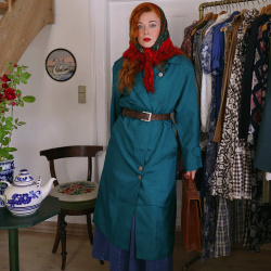 Petrol Green Vintage Trenchcoat | L
