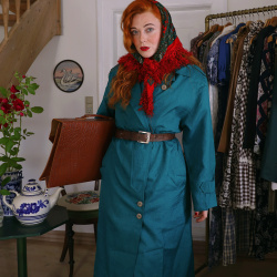 Petrol Green Vintage Trenchcoat | L