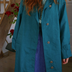 Petrol Green Vintage Trenchcoat | L