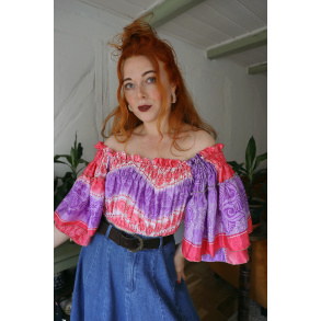 Recycled Pink & Purple Cropped Fairy Top | XS/S