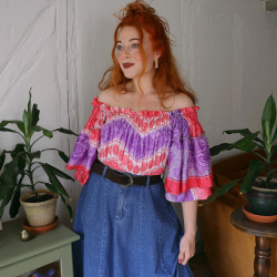 Recycled Pink &amp; Purple Cropped Fairy Top | XS/S