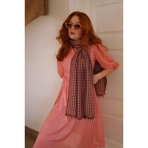 Pink & White Gingham Vintage Dress | S