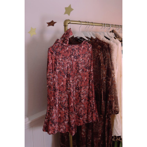Warm Pink Floral Animal Vintage Skirt | XS
