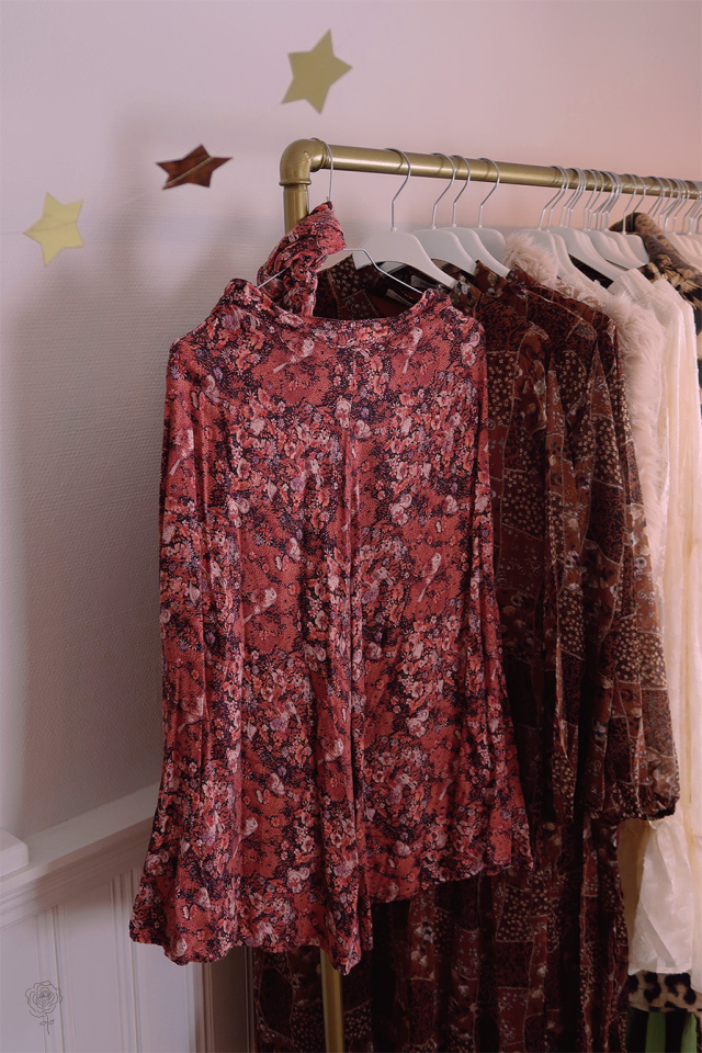 Warm Pink Floral Animal Vintage Skirt | XS