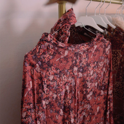 Warm Pink Floral Animal Vintage Skirt | XS