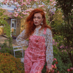 Pink Floral Dungarees 