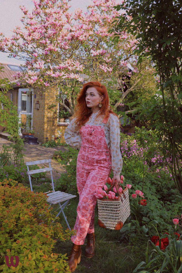 Pink Floral Dungarees 