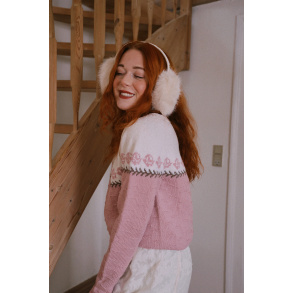 Pink Handknitteed Floral Vintage Sweater | S/M