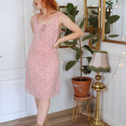 Pink Paisley Vintage Mini Dress | M