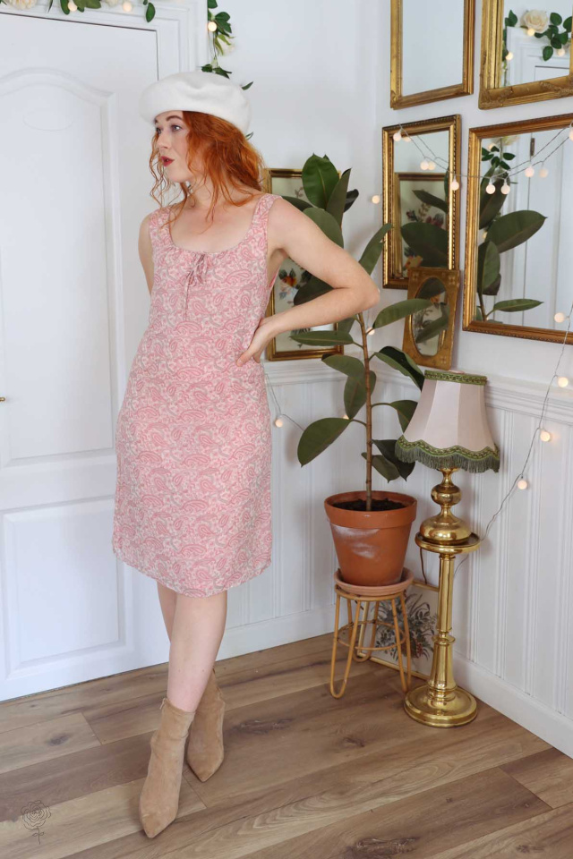 Pink Paisley Vintage Mini Dress | M