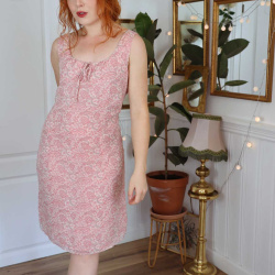 Pink Paisley Vintage Mini Dress | M