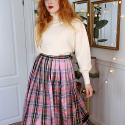 Pink Plaid Vintage Skirt | XS