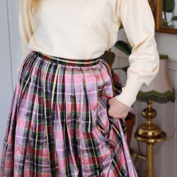 Pink Plaid Vintage Skirt | XS