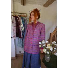 Pink & Purple Striped Danish Design Vintage Blazer | L