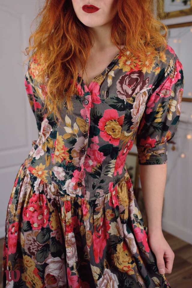 Pink Romantic Floral Vintage Dress | XS/S
