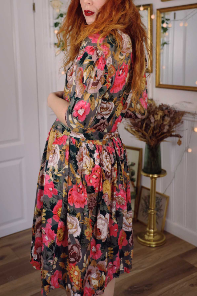 Pink Romantic Floral Vintage Dress | XS/S