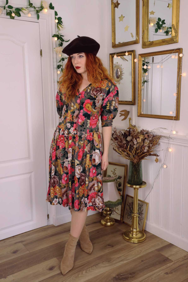 Pink Romantic Floral Vintage Dress | XS/S