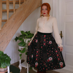 Pink Roses Vintage Skirt | S