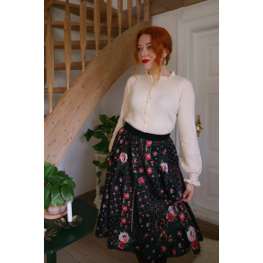 Pink Roses Vintage Skirt | S
