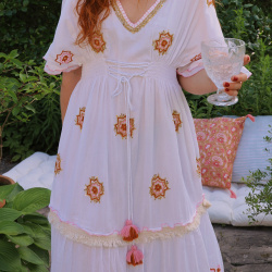 Pink Boho Sola Maxi Dress 