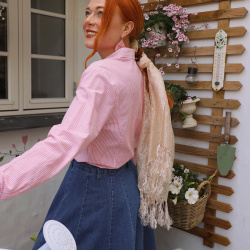 Pink Striped Vintage Blouse | S/M