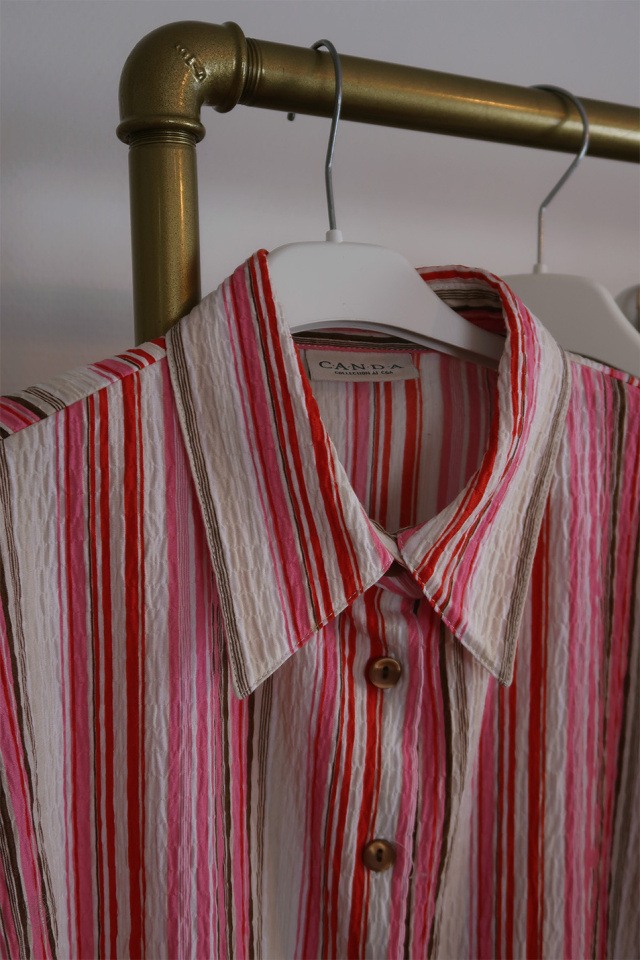 Pink Striped Vintage Top | M