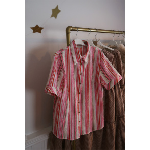 Pink Striped Vintage Top | M