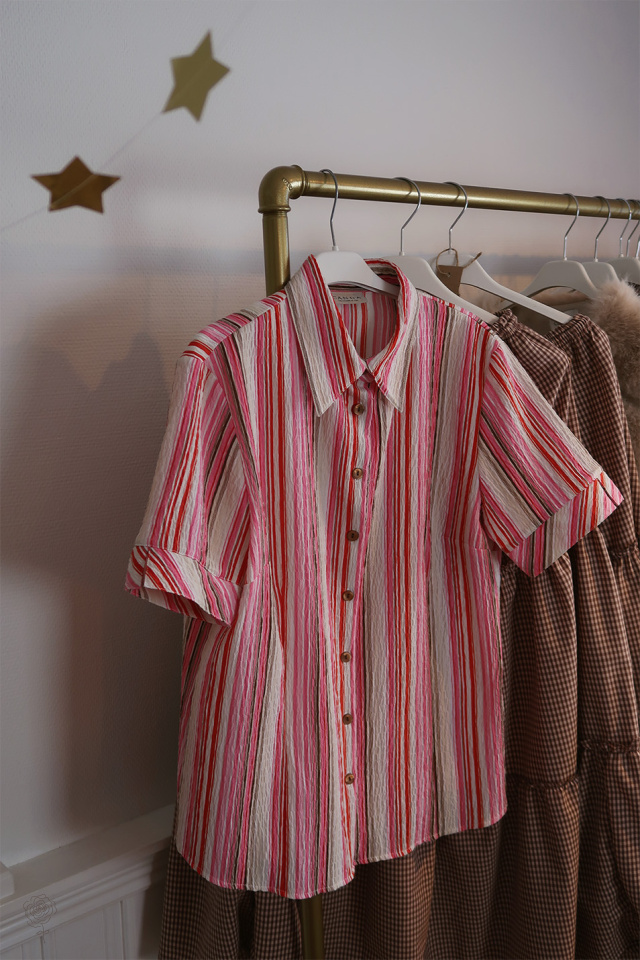Pink Striped Vintage Top | M