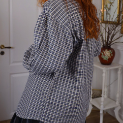 Blue &amp; Brown Plaid Mens Vintage Shirt | Mens M