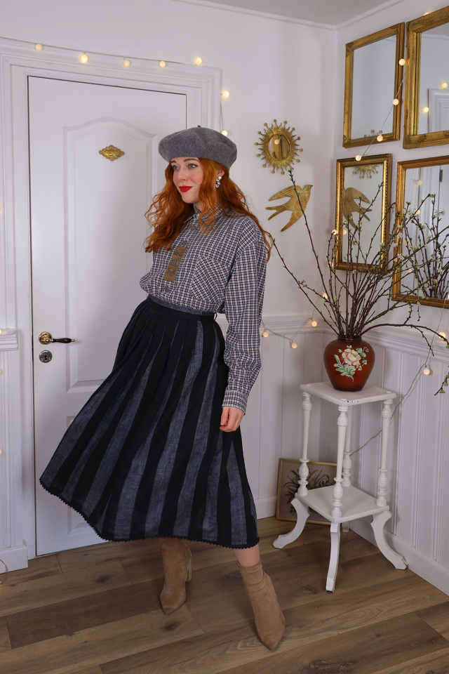 Blue &amp; Brown Plaid Mens Vintage Shirt | Mens M