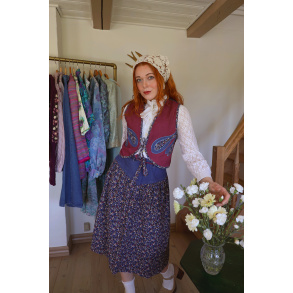 Blue & Plum Floral Funky 70's Vintage Cotton Set | S