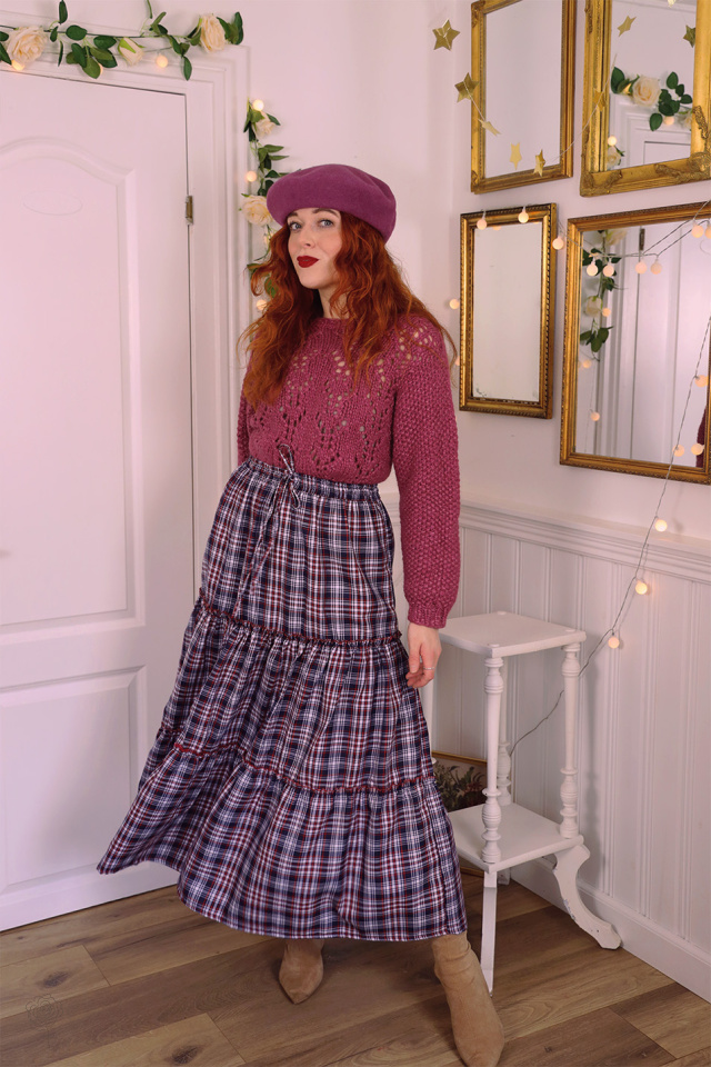 Plum Pink Handmade Sweater | S