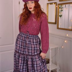 Plum Pink Handmade Sweater | S