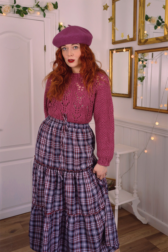 Plum Pink Handmade Sweater | S