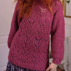 Plum Pink Handmade Sweater | S