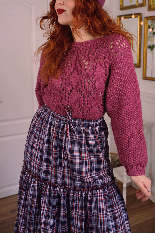 Plum Pink Handmade Sweater | S