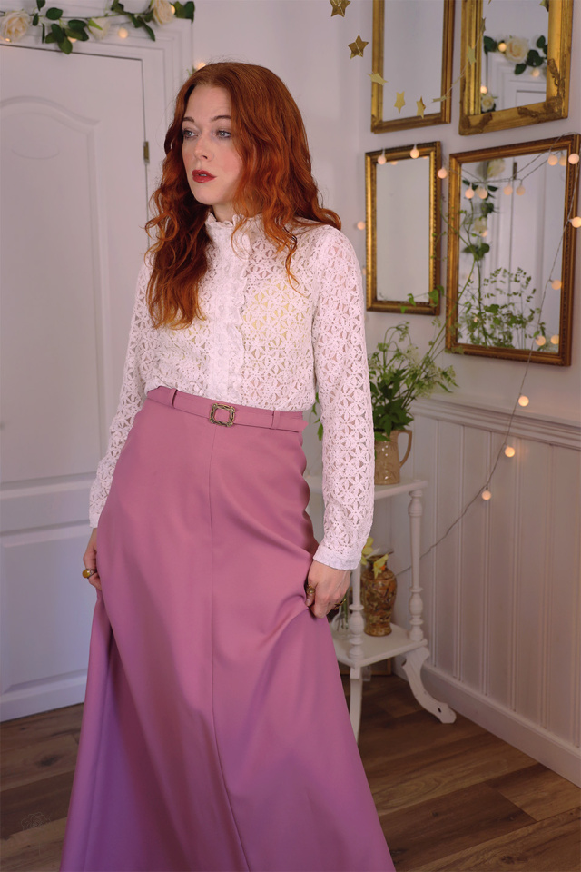 Elegant Plum Vintage Maxi Skirt | M