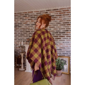 Brit Checkered Poncho & Scarf 