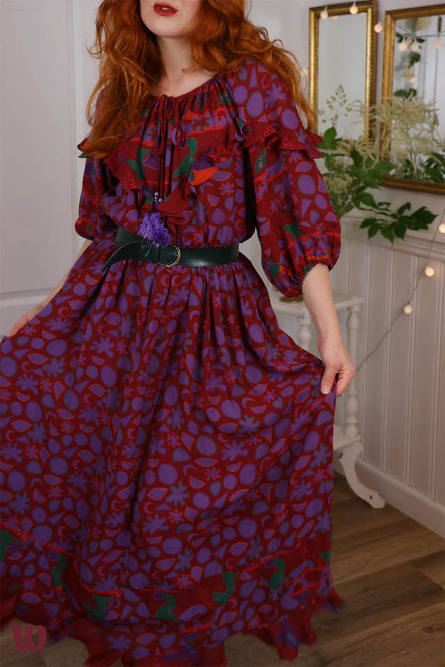 Fun Dark Red &amp; Purple Vintage Maxi | XL