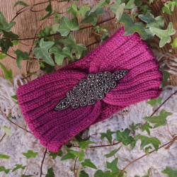 Purple Silver Leaf Headband