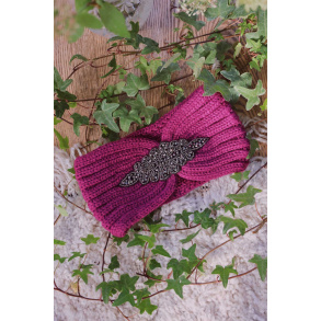 Purple Silver Leaf Headband