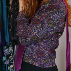 Purple Pattern Vintage Brocade Jacket | M