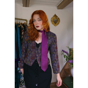 Purple Pattern Vintage Brocade Jacket | M