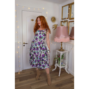 Purple Floral Romantic Vintage Dress | M