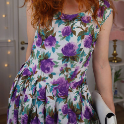 Purple Floral Romantic Vintage Dress | M