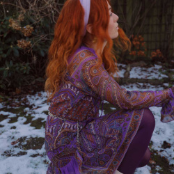 Purple Paisley Mini Dress 