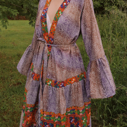 Purple Paisley Sunset Recycled Kimono | M-XL