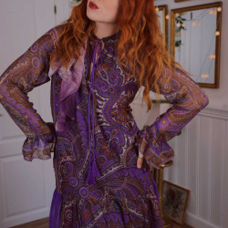 Purple Paisley Mini Dress - Catalog - Bohemian Wonders