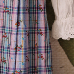 Purple Cottagecore Plaid Vintage Dress | XS