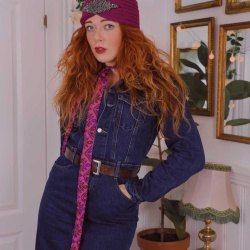 Purple Silver Leaf Headband